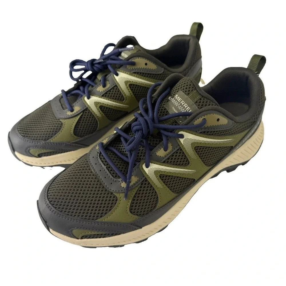 Merrell Men's Tempo EXP Low Waterproof Hiking Shoes - Olive Size 10.5 New